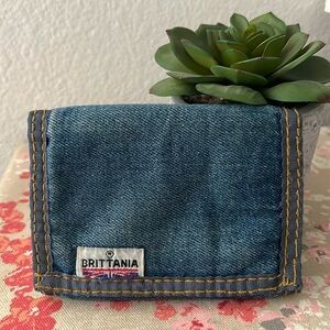Brittania 1990’s Vintage Denim Velcro Tri-fold Wallet
